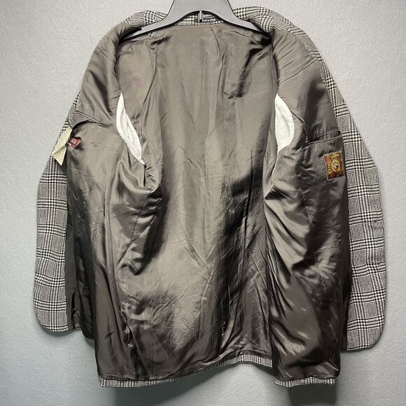 Vito Rufolo Vintage Alpaca Houndstooth Plaid Blazer Jacket Men's 44 Italian Made - Picture 7 of 13